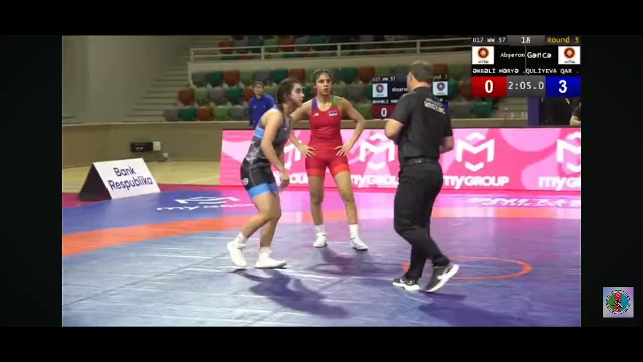 Maryam Amrali scores the winning point with 6 seconds left in U-17 girls wrestling 🔥