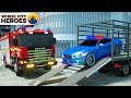 Fire Truck helps Sergeant Lucas the Police Car |  +More Wheel City Heroes Cartoon for Kids Children