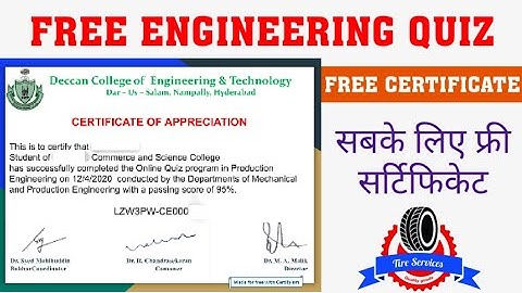 PRODUCTION ENGINEERING QUIZ l CERTIFICATE QUIZ l FREE l ONLINE CERTIFICATE l QUIZ l SCIENCE l #Quiz