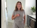 Soft knit lounge outfit with pleated and cuffed ankles!