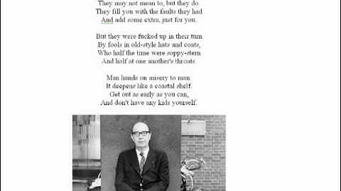 This Be the Verse by Philip Larkin (read by Larkin)