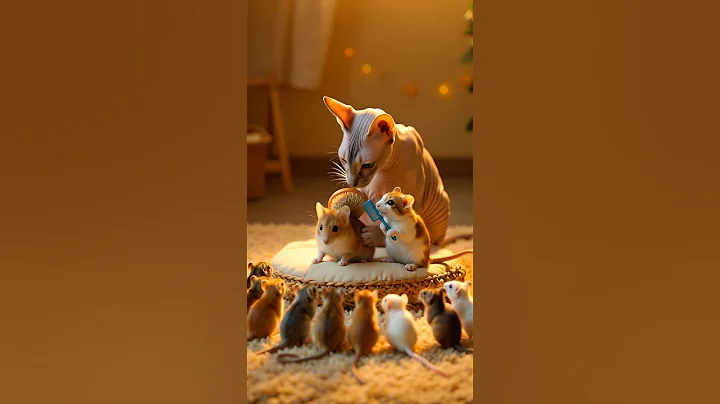 Video 11906951: sphynx cat grooming, tiny sphynx, gentle grooming, cat mouse, funny cat