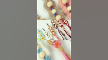 #Macrame kit Must-Learn for Newbies: Wood Bead Keychain Tassel#diy #thehandmadens#handmade#Beginners