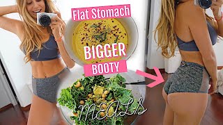 What I eat in a day | Flat Stomach & NICE BOOTY (vegetarian)