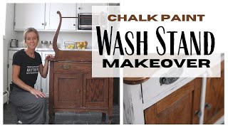 Wash Stand Makeover ~ Valspar Chalk Paint ~ Furniture Makeover ~ Painted Furniture