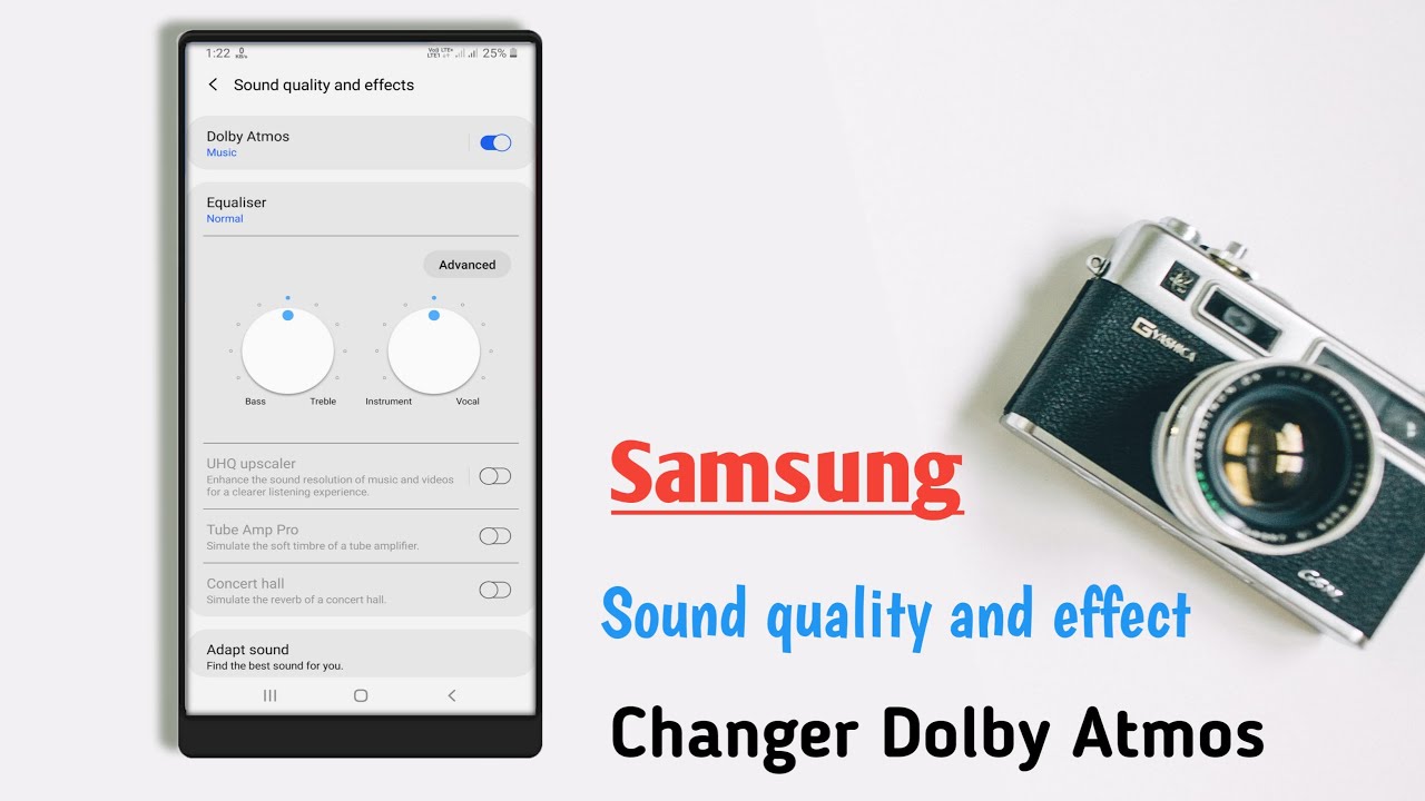 Samsung Sound quality and effect changer and Dolby Atmos Enable YouTube