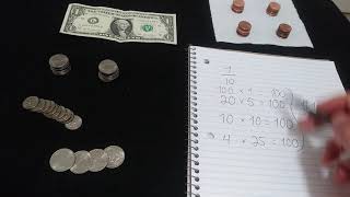 Dollar Coin Relationship Combinations to practice Convertions / โ๏ธGED Math Lesson 29