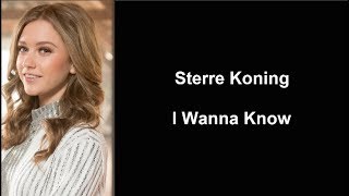 Sterre Koning - I Wanna Know | Lyrics