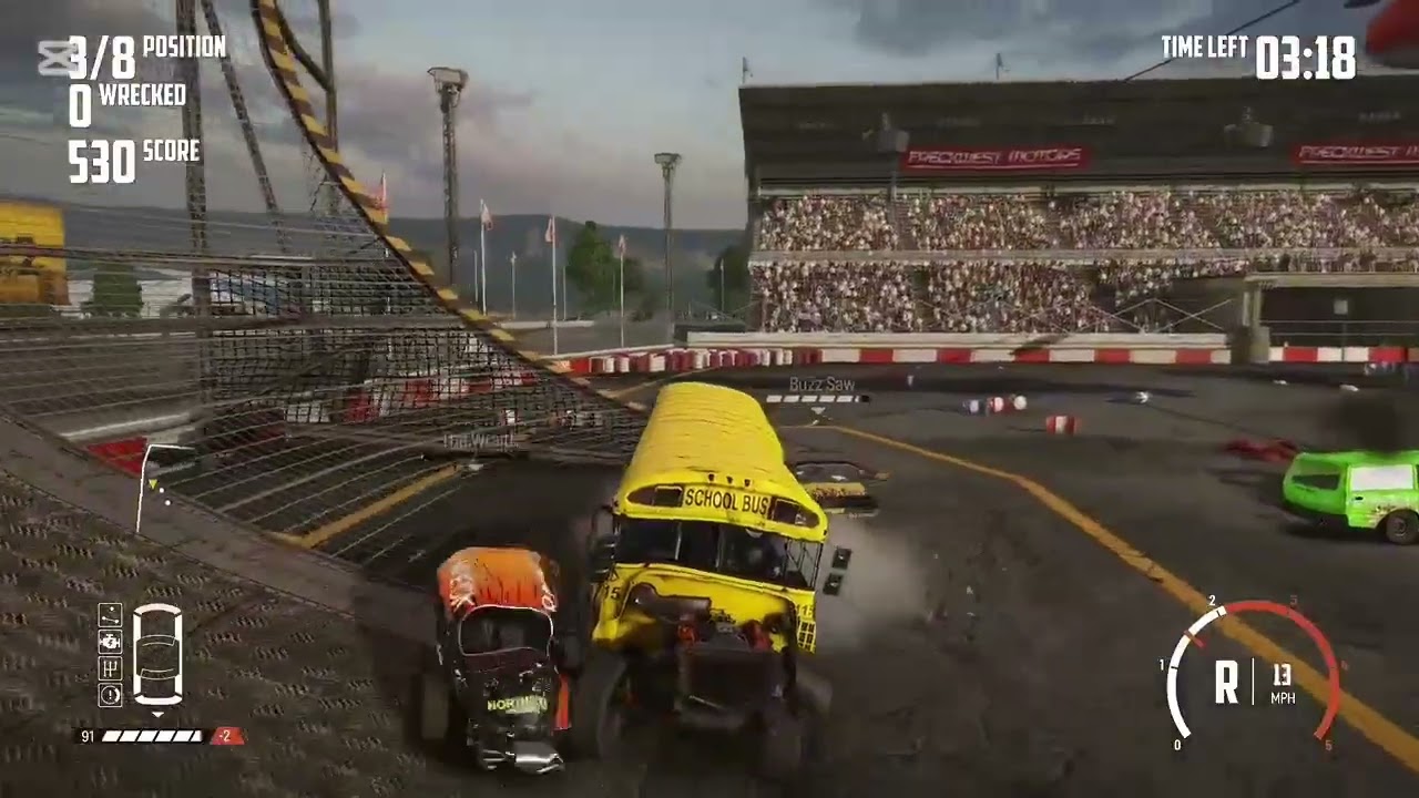 Hard hits School Bus demolition derby Wreckfest online. Who will win?
