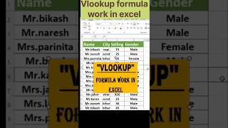 Vlookup formula work in excel #excelformulas #exceltutorial #exceltricks #shorts #shortcut #short