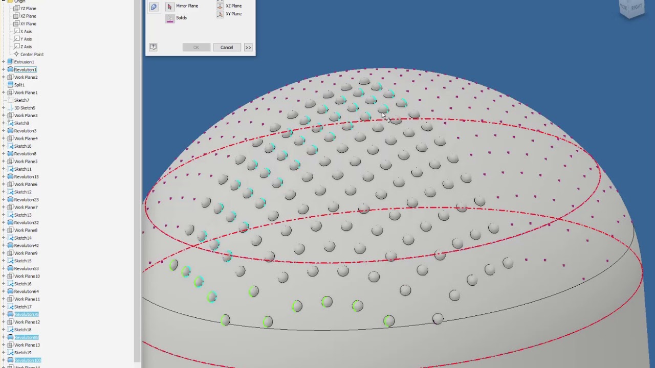 Sketch Pattern Over A Curved Surface Autodesk Inventor YouTube