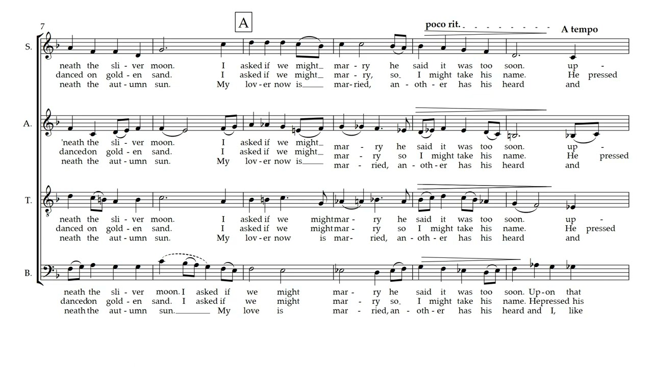 'Twas on a Summer's Evening (SATB)