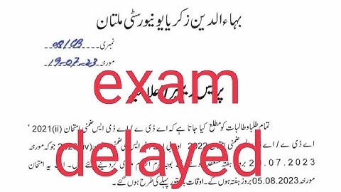 ada ads bzu multan exam delayed hi learning point