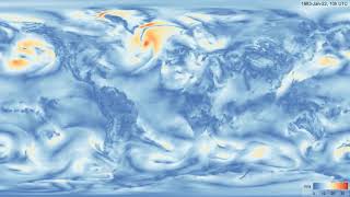 Wind speed at 50 meters, 1980-1989, hourly (60 h/s)