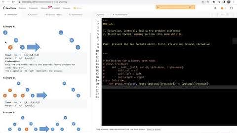 Leetcode 814. Binary Tree Pruning - recursion solution and "brute force" iterative solution