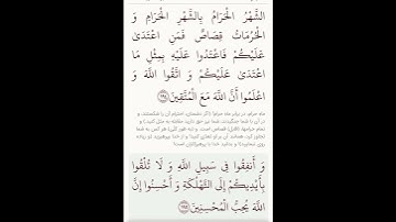 سوره بقره آیات ۱۹۳و۱۹۴ با معنی گویا گوارای وجودتان #قرآن #قران_كريم #قران #قرآن_كريم #youtube