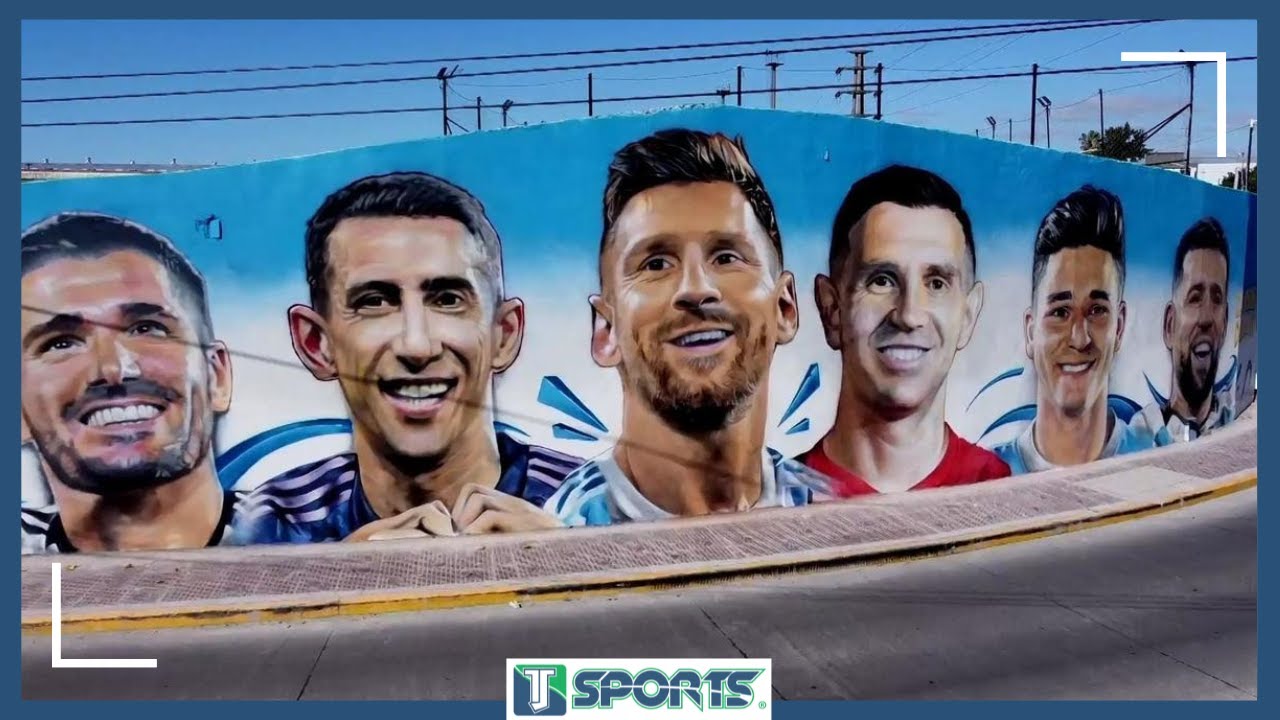 El mural de Midland a Maradona y Messi - Olé