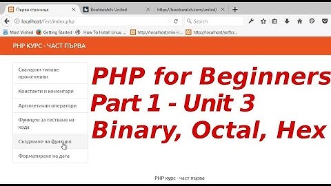 Binary, Octal and hexadecimal Numbers in PHP