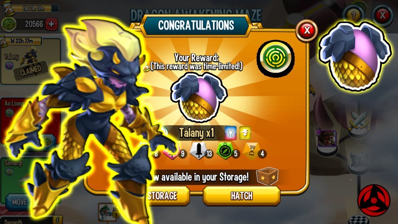 🔴Monster Legends: TALANY limited path get egg Rank 5 🔥 cost 4500coins review combat level 130