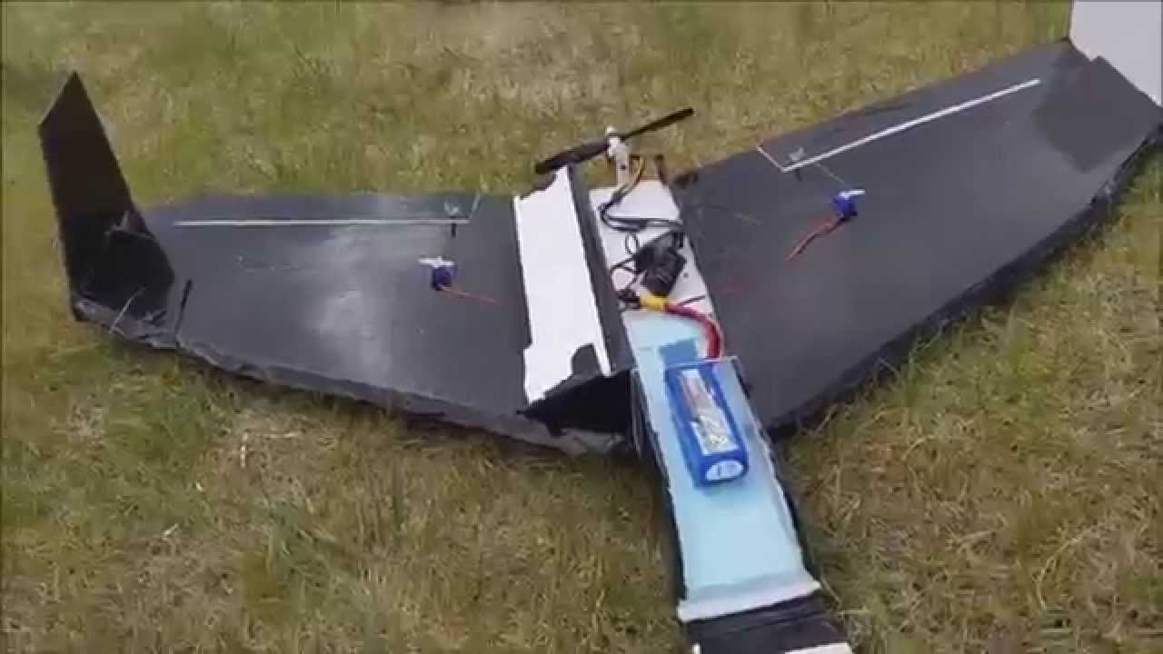 40" foamboard rc flying wing YouTube