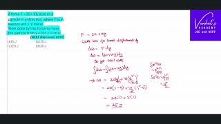 NEET 2019 Finding Work done by Variable Force @IIT-JEEandNEET-Physics Class 11 Physics Work Power and Energy