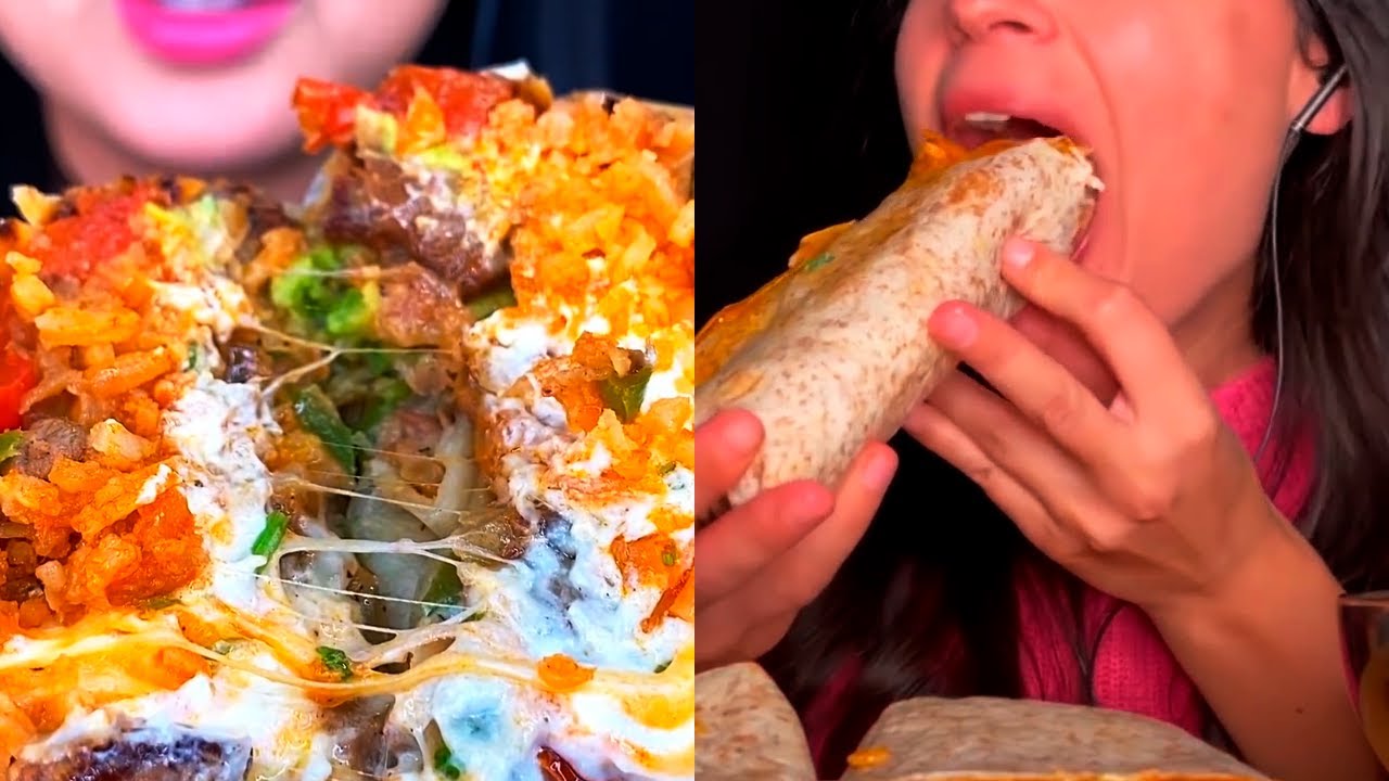 ASMR GIANT BURRITO BIG JUICY BITE | MUKBANG COMPILATION