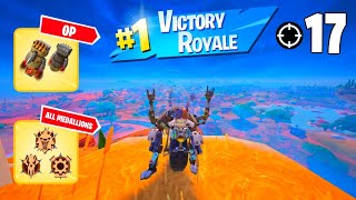 High Elimination Solo Win Gameplay | ALL MEDALLIONS | Fortnite Chapter 5 Season 3 Zero Builds