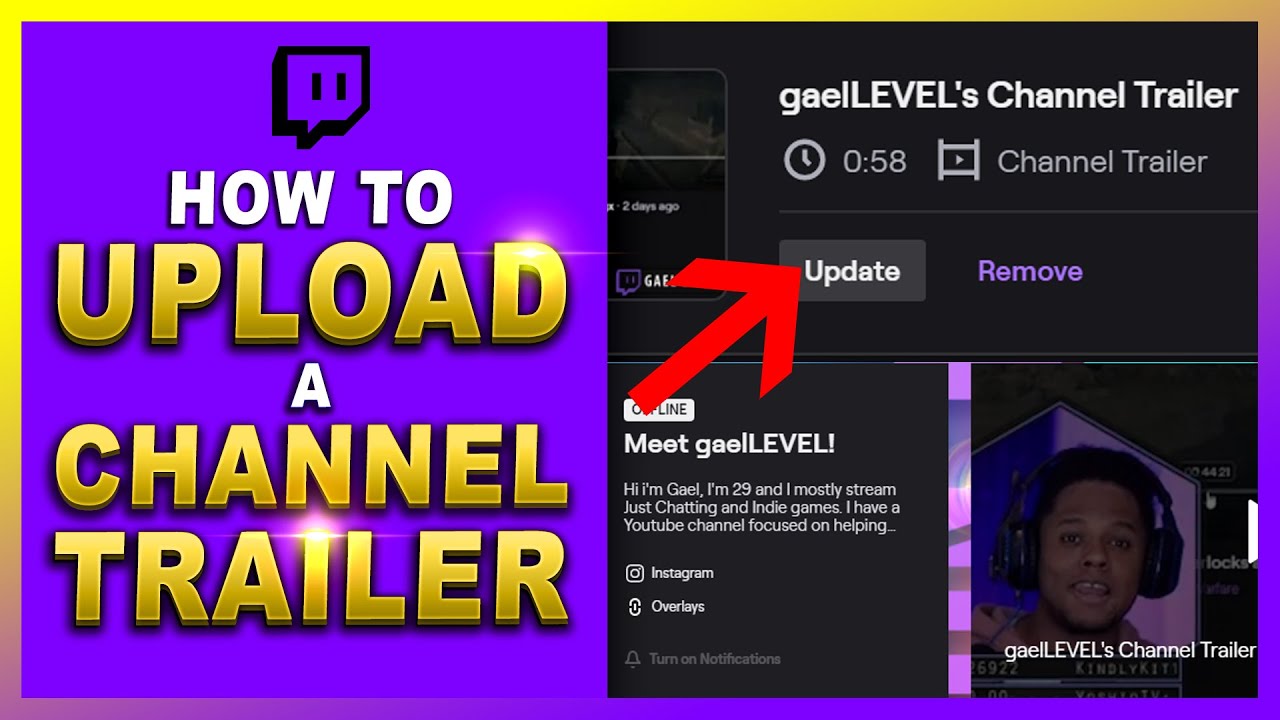 How To Upload A Twitch Channel Trailer Video Youtube