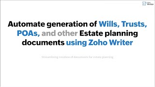 Webinar: Automate generation of Wills, Trusts, POAs, and other estate planning documents