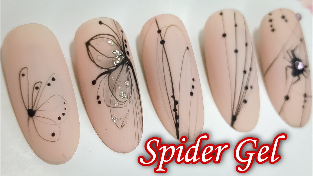 Black and White Spider Nail Design - wide 10