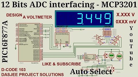 MCP3201 Interfacing with PIC16F877A and 16X2 LCD