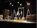المشهد 7 من مسرحية " الشاطر " - المخرج يوسف رقة ، تمثيل : عمر ميقاتي ، رانية مروة وعلي السموري
