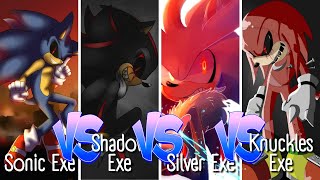 Sonic Exe Vs Shadow Exe Vs Silver Exe Vs Knuckles Exe Beat Roller