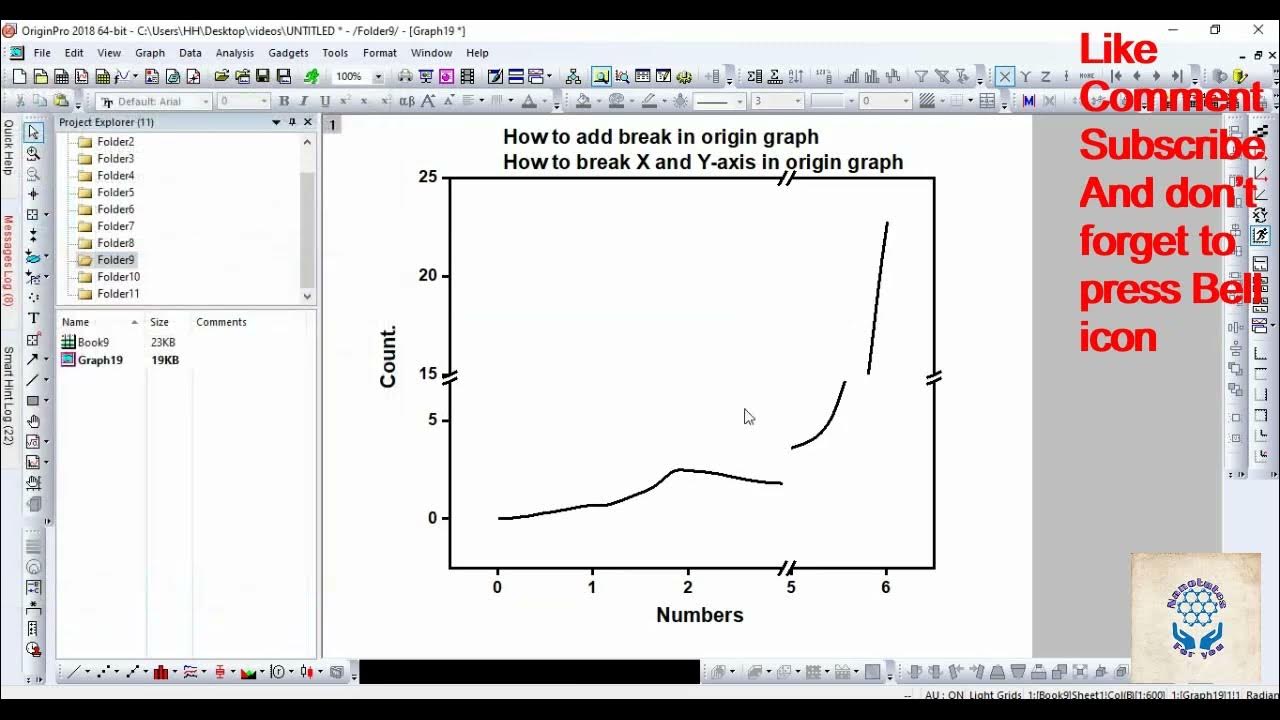 How to break x and y axis in origin graph youtube