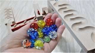 Marble run Healing ASMR with Haba & Glittering glass balls. screenshot 4