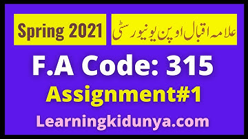 AIOU Solved Assignment 1 Code 315 Spring 2021 | Learning ki dunya | Aiou Assignments