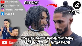 CRAZY TRASFORMATION HAIR MAKEOVER X HIGH FADE, TRENDING HAIRCUT 2024💈