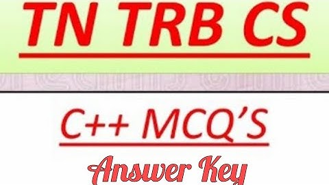 TN TRB CS Mock Test CPP Answer key