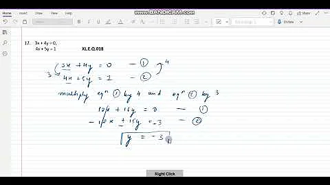 XL.E.Q.018 _ 3x + 4y = 0 , 4x + 5y = 1