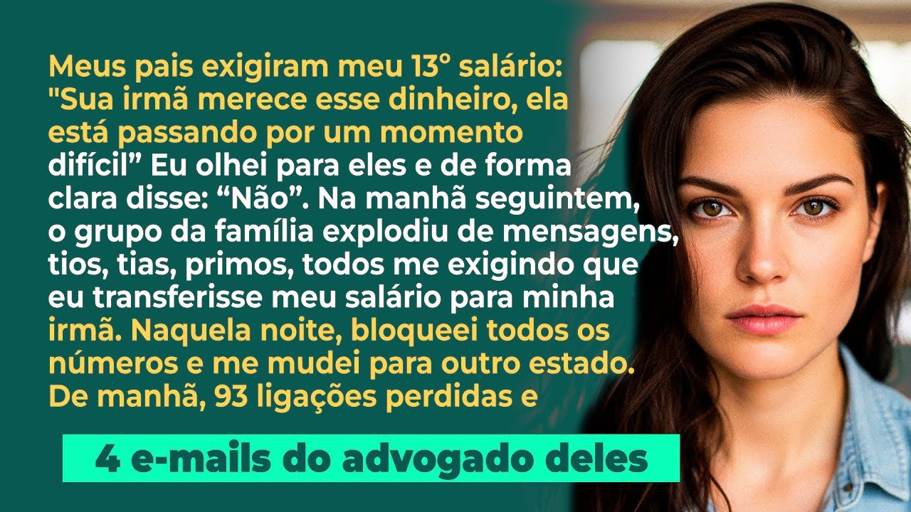 Meus pais exigiram meu 13º salário; 'Sua irmã merece esse dinheiro, ela está com dívidas' Recusei