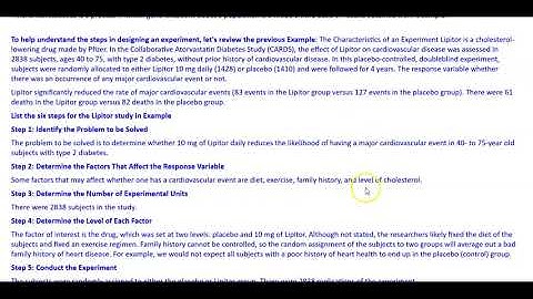 Math 14 1.6 The Design of Experiments