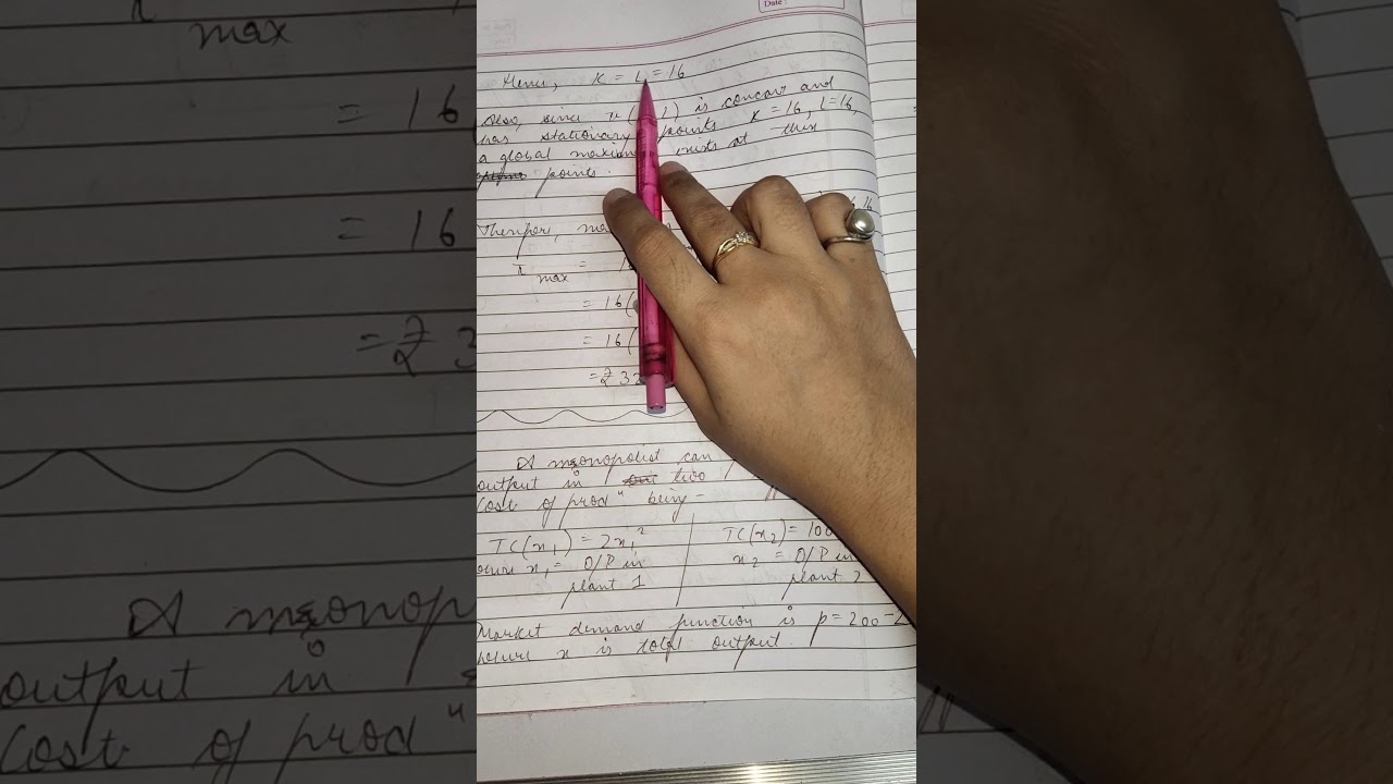 Joint Profit Maximisation by a Firm: Economic Applications of Maxima and Minima