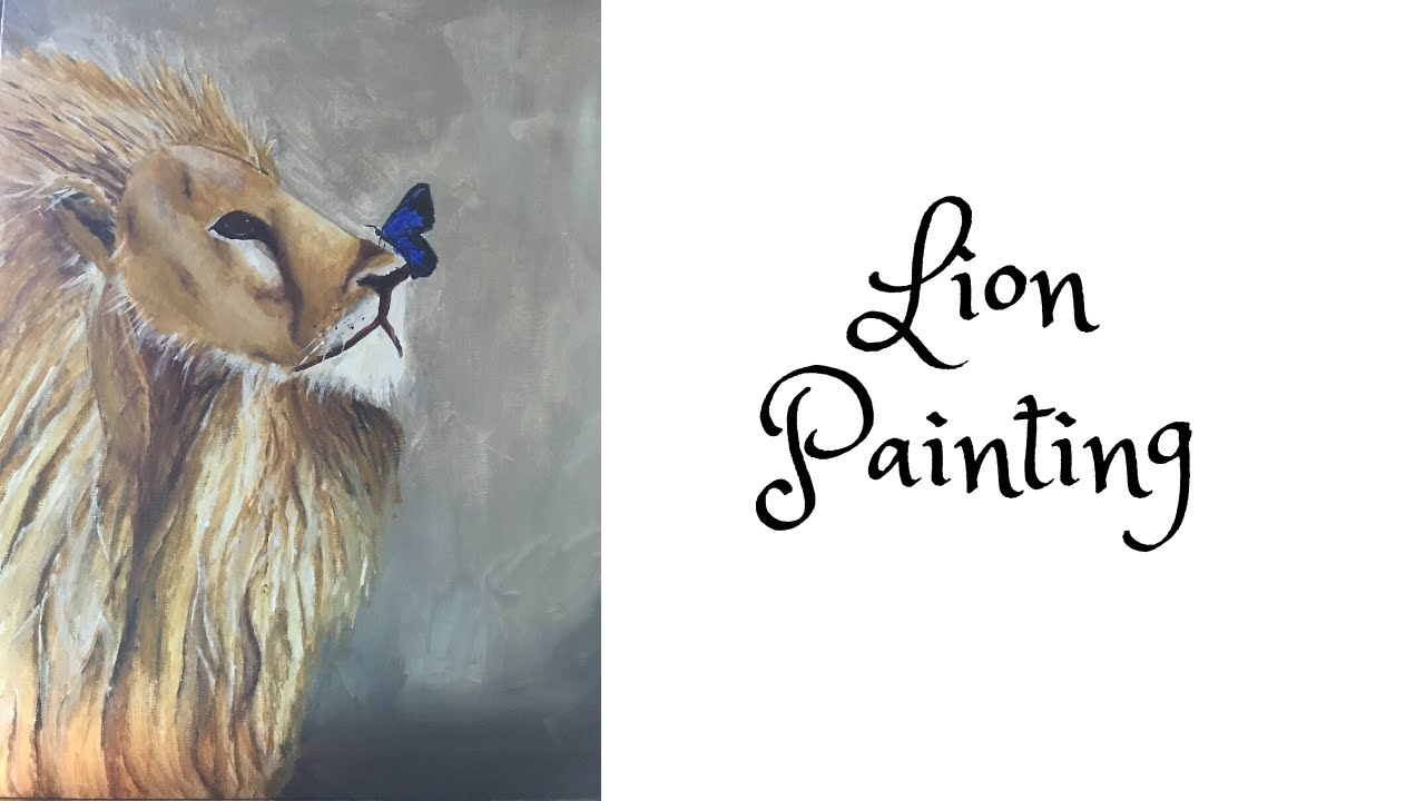 lion-painting-tutorial-easy-art-relaxing-panel-canvas-youtube