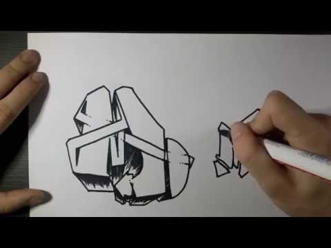 How to draw Graffiti Letter &quot;M&quot; on paper