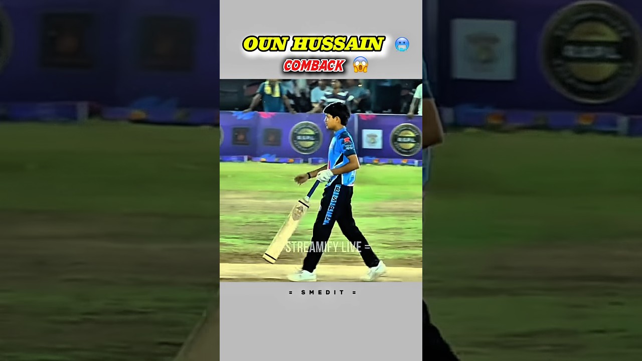 Comeback 🥶 Oun Hussain 🏏 #tenniscricket #comeback #shots #sixers #cricket #shortsfeed #shorts
