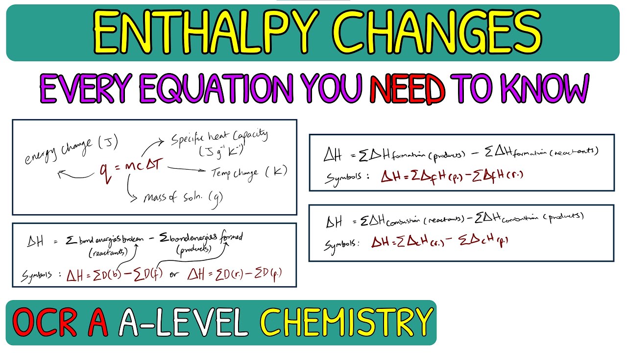 Enthalpy Changes - Every Calculation Equation To Remember|OCR A A-Level ...