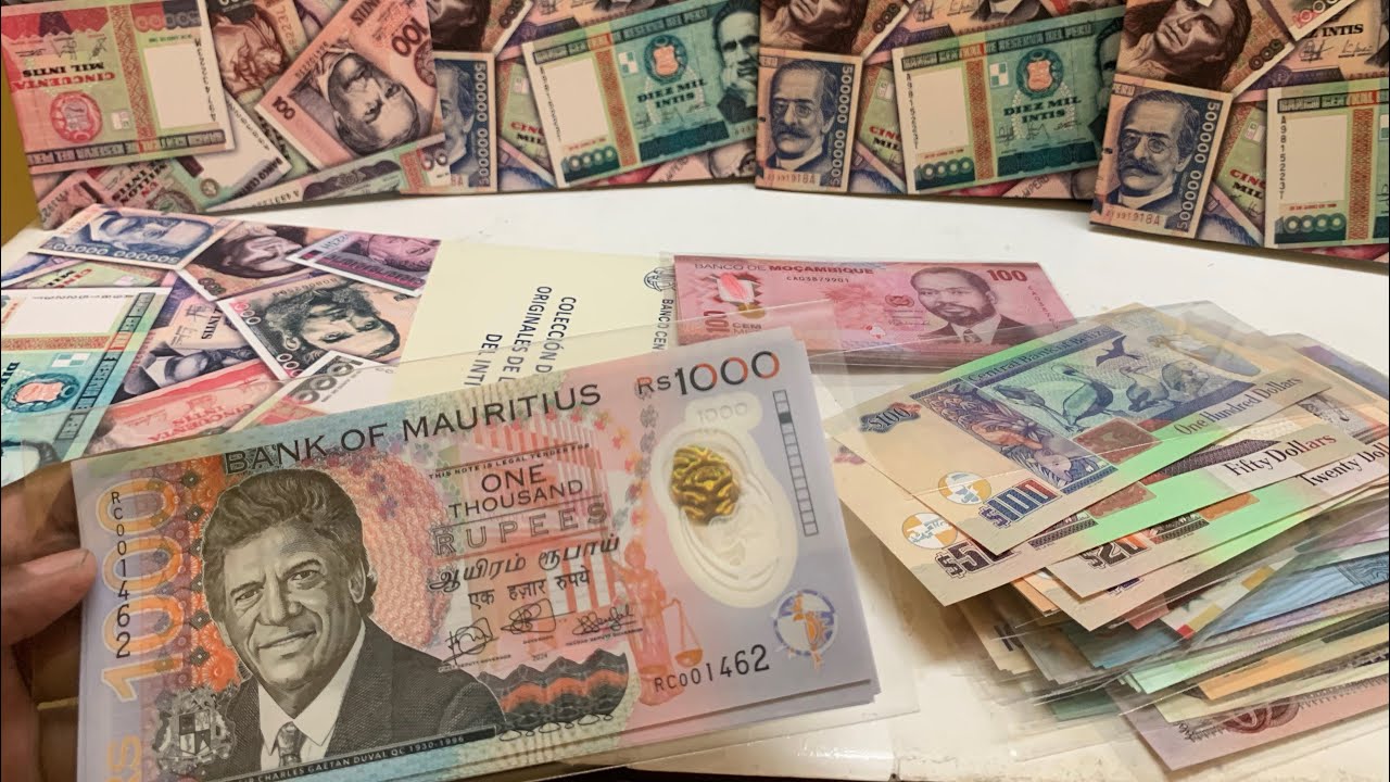 Table full of currency - colourful bank note collection - my hobby ...