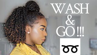 WASH &amp; GO routine for NATURAL KINKY CURLY HAIR using only CANTU PRODUCTS &amp; ECO STYLER GEL