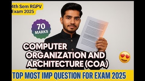 Computer Organization and Architecture Important Questions | COA Imp Ques | Rgpv Exam | 4th sem imp