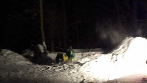 Bryan Lowe Backflips and Frontflips on skis in the backyard
